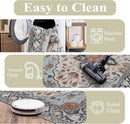 9x12 Area Rug Living Room Rugs, Stain Resistant Washable Rug, Vintage Large Non-Slip Backing, Low Pile Lightweight Print Rug for Bedroom Dinning Room Home Office (Blue/Gray) by TinyTreasures Baby Boutique