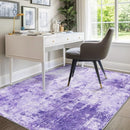 Washable Area Rugs 5'x7' Non-Slip Modern Abstract Soft for Living Room Entryway Bedroom Nursery, Print Pattern, Purple Gray Pink White by TinyTreasures Baby Boutique