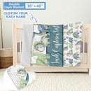 Custom Baby Crib Bedding Set, 5 Pcs Personalized Name Green Dino Baby Crib Set for Kid Infant Toddler, Double Layer Customized Present by TinyTreasures Baby Boutique