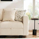 38.5 Oversized Accent Chair with Storage Ivory Corduroy, Single Modern Accent Sofa Chair with Arms for Apartment Living Room (21" Deep Seat) by CozyNest Decor