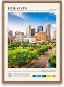 StudioUBILA Houston Wall Art Poster, Decorative Cityscape Landscape Art Prints, Home Decor Wall Art Print for Bedroom Living Room Kitchen Decorations, Unframed by CozyNest Decor