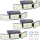Solar Lights Outdoor Waterproof, Motion Sensor & Flood Outdoor Lights with Remote Control, 4 Adjustable Modes, 3000LM & 218 LED, High-Energy-Density Solar Panel-Monocrystalline Technology, 4 Pack by GreenHaven Gardens
