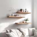 Wood Floating Shelves for Wall Decor, Rustic Wall Shelves for Bedroom Bathroom Kitchen Living Room, Set of 4 Light Walnut 24 Inch by CozyNest Decor