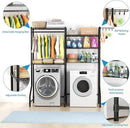 Over Washer and Dryer Shelves,Heavy Duty Laundry Room Storage Organization Clothes Drying Rack,5 Tier Adjustable Height Wire Shelving and Wire Basket with Hanger Rod&Hook,Space Saving Shelf by CozyNest Decor