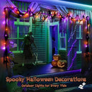 Halloween Horror Atmosphere Lights, Orange&Purple LED String Lights with 9.9FT Creepy Black Gauze, Battery Powered with Timer & 8 Flashing Modes (Orange & Purple) by CozyNest Decor