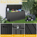 80 Gallon UV Resistant Outdoor Storage Box Waterproof, Lockable Resin Deck Box for Garden Tools, Sports Equipment and Cushions, Black by GreenHaven Gardens