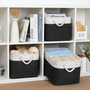 Bidtakay Black Storage Baskets for Shelves [3-pack] Collapsible Organizer Baskets for Laundry Storage 15 X 11 X 9.5 Inches Dog Toy Bins Fabric Storage Bins for Bedroom Home Storage by TinyTreasures Baby Boutique