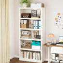 70-Inch Tall White Bookcase, 5 Tiers Shelves Open Storage Bookshelf, 33 in Wide Anti Tipping Indoor Furniture, Book Cases for Home Library Office Bedroom School by CozyNest Decor