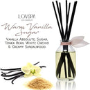 LOVSPA Reed Diffuser Set, Warm Vanilla Sugar Scented Oil Diffuser with Sticks, Home Fragrance Accessories for Bathroom Shelf Decor, Aroma Diffusers for Home or Office Fall Decor, USA Made by CozyNest Decor