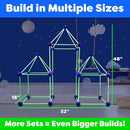 Fun Forts Glow Fort Building Kit for Kids - 81 Pack Glow in The Dark STEM Building Toys Indoor Outdoor Play Tent for Kids Construction Toys with 53 Rods and 28 Spheres by TinyTreasures Baby Boutique