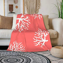 HGOD DESIGNS Beach Coral Fleece Throw Blanket Soft Cozy Coral Fuzzy Blanket Caring for Women & Adults Ocean Coral Pink Branch Reef Nature Red White Plush Microfiber Blanket 50"x60" by CozyNest Decor