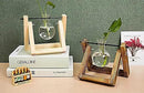 Kingbuy Plant Propagation Station Air Plant Terrarium Bulb Vase with Wooden Swivel Holder Desktop Glass Planter for Indoor Water Plants Home Office Tabletop Decor - 1 Bulb Vase by GreenHaven Gardens