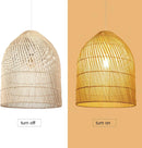 Arturesthome 1 Light Wicker Bell Pendant Lamp, Design Basket Rattan Woven Pendant Light Shades, Handmade Hanging Ceiling Lights Crafts Lampshade 16.5"*20.8" by GreenHaven Gardens