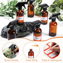 Norme 12 Pcs 8 oz Glass Spray Bottles with Funnels and Labels Refillable Cosmetic Empty Spray Bottles with Sprayer Containers for Essential Oil Cleaning Solutions(Amber,Classic) by GreenHaven Gardens