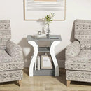 End Tables Living Room, Grey End Table with Charging Station, Grey Side Table, Nightstand for Bedroom, 3 Tier End Table with Storage Shelf for Living Room by CozyNest Decor
