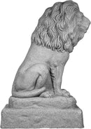 EMSCO Group Guardian Lion Statue – Natural Granite Appearance – Made of Resin – Lightweight – 28” Height by GreenHaven Gardens