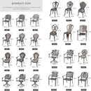 Outdoor Dining Chair Cast Aluminum Patio Chairs Set of 2 All-Weather Patio Dining Chair with Adjustable Feet for Backyard Garden (Slanted Grid Round Chair) by GreenHaven Gardens