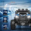 ANPABO 24V 4X4 Ride on Car Truck w/Remote Control, 4WD/2WD Switchable Kids UTV, 19" Spacious Seat, 4 Shock Absorbers, Soft Start, Music Player, Electric Car for Kids (Blue) by TinyTreasures Baby Boutique