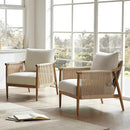 CHITA Braid Armchair, Modern Accent Chair for Living Room, Cream by CozyNest Decor