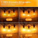 Brightown Led String Lights Outdoor 100Ft Waterproof G40 Patio Lights with 104(4 Spare) Led Shatterproof Bulbs, Led Globe Hanging Lights for Porch Bistro Balcony Backyard Decor, E12 Socket, 2200K by GreenHaven Gardens