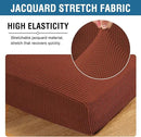 H.VERSAILTEX Super Stretch Individual Seat Cushion Covers - Sofa & Couch Cushion Slipcover Sets - Thick Jacquard Textured Twill Fabric (3 Piece, Rust) by CozyNest Decor