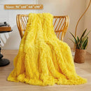 XeGe Luxury Faux Fur Blanket, Yellow Soft 60x90 Fluffy Throw for Bed, Cozy Shaggy Plush Couch Throw, Cute Furry Fuzzy Big Blanket for Kids Women Men Teen Girls Yellow, 60x90 by CozyNest Decor