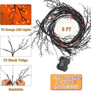 9 FT 72LED Halloween Willow Vine Twig Decor Branches Garland with Lights - 8 Modes Timer - Waterproof Battery Operated for Indoor Wall Fireplace Halloween Decorations by CozyNest Decor
