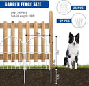 26 Pack Decorative Garden Fence, 17in X 28ft Arched No Dig Fence Border, Garden Edging Border, Rustproof Metal Animal Barrier with Ground Stake for Dog, Rabbit, Outdoor Yard Patio Decor, White by GreenHaven Gardens