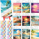 Blosssound 10 Set Pre Printed Canvas Pre Drawn Canvas Painting with Easel Kits 5" x 7" Outline Painting Panels for Beginners, DIY Craft Project, Party Favor, Home Decors(Hawaii) by TinyTreasures Baby Boutique
