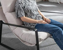 DUOMAY Mid-Century Accent Chair Armchair, Comfy Linen Fabric Leisure Chair Lazy Chair with Metal Leg for Living Room Bedroom Office Apartment, White by CozyNest Decor