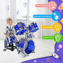 M SANMERSEN Upgraded Kids Jazz Drum Set Toddler Toy Drum Set with Stool, Plastic Rock Jazz Drum Kit Musical Toys Gift for Boys Girls 1-3 3-5 by TinyTreasures Baby Boutique