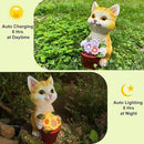 YODY Solar Garden Statues Outdoor Decor- Yard Decorations for Patio, Balcony, Backyard, Lawn Ornaments - Cat Statue with Flower Pot- Unique Cat Lover Gifts for Mom, Grandma, Women by CozyNest Decor