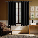 H.VERSAILTEX Black Blackout Curtain Blinds Kitchen Curtains Energy Smart Decoration Thermal Insulated Blackout Curtains for Bedroom/Small Window,2 Panels,Grommet,52 by 63 Inch by CozyNest Decor