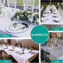 Surmente 10 Pack White Rectangle Tablecloth 90 x 156-inch Rectangular Polyester Table Cloth for Weddings, Banquets, or Restaurants by CozyNest Decor