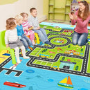 Kids Rug Playroom Car Rug Play Mat City Life Road Rugs Fun City Map for Kids Toy Cars,Carpet for Bedroom Boys (Green-Rug, 2.6x3.9ft) by CozyNest Decor
