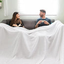 PHF Cooling Waffle Blanket California King Size, Lightweight 60% Rayon Derived from Bamboo & 40% Cotton Breathable Blanket for Hot Sleepers, Soft and Luxury for Bed Couch and Sofa, 110"x96", White by CozyNest Decor