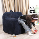 Kids Snuggly-Soft Sherpa Chair, Cuddly Toddler Foam Chair for Boys and Girls, Dark Blue by TinyTreasures Baby Boutique