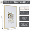 Camden Reed Arcadia 8 Piece Oversized Gallery Wall Frame, 16x20 and 16x16 Inch Matted Frames for Featuring 8x10 and 5x7 Inch Photographs or Art Prints, Gold Finish by CozyNest Decor