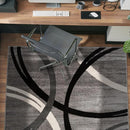 Rugshop Modern Wavy Circles Design Area Rug 4' x 6' Gray by TinyTreasures Baby Boutique