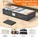 SpaceWhisper 90L Under Bed Storage Containers, 6-Pack Storage Bins with Clear Top, Foldable Closet Organizers and Storage with Label Holder for Clothing, Blankets, Comforter & Pillows (Grey) by CozyNest Decor