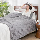 Cozy Bliss Checkered Large Faux Rabbit Fur Grey Twin Bed Blanket, Soft Fuzzy Fluffy Minky Furry Blankets for Couch, Bed, Adults (60 * 80 Inches Light Grey) by CozyNest Decor
