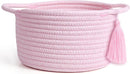 Empty Gift Basket – SweetMemo Mini Woven Rope Organizer Baskets for Gifting, Baby Shower, Desk, Makeup Brushes, Bathroom, Shelves – Small Decorative Storage Bin with Gift Bag & Ribbon – Blush Pink by TinyTreasures Baby Boutique