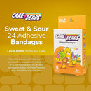 BioSwiss Care Bears Bandages, Sweet and Sour Care Bear Shaped Self Adhesive Bandage, Latex Free Sterile Wound Care, Fun First Aid Kit Supplies for Kids, 24 Count by TinyTreasures Baby Boutique