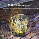Huaxu Solar Lights Outdoor Garden Decor Waterproof Cracked Glass Globe LED Light Silver Retro Art Metal Retro Design Decorative Yard Patio Lawn Pathway Gift for Mom Women Anniversary Birthday by GreenHaven Gardens