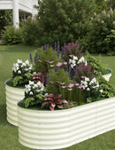 2 Pcs Raised Garden Beds Outdoor 6x3x2ft - Galvanized Steel Planter Box for Vegetables, Flowers, Rust-Resistant Garden Box, Easy Assembly Raised Beds, Durable Planters for Outdoor Plants, Beige by GreenHaven Gardens