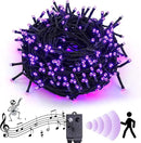 Rotu Halloween Lights Outdoor 114.8 ft 300 LED String Lights with Music Sync Spooky Sounds Halloween Decorations Fairy Lights Indoor Waterproof for Yard Porch Haunted House Decor (Purple) by CozyNest Decor