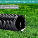 Pond Hose ID 2” × 10ft Black Corrugated Flexible Reinforced PVC Hose Vinyl Tubing for Pond Pump Fountain Garden Waterfall, Non-toxic & Kinkproof, with 2 clamps by GreenHaven Gardens