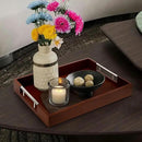Acacia Wood Serving Tray with Handles - 17" x 13" Rectangular, Decorative Ottoman Tray for Living Room, Coffee Table, Breakfast in Bed, Candle Display by CozyNest Decor