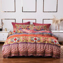ABREEZE Bohemian Duvet Cover Set Colorful Orange Boho Retro Bedding Set Damask Paisley Cotton Duvet Cover Tribal Reversible Bedding Exotic Style Comforter Cover 3-Piece Full by CozyNest Decor