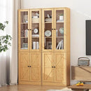 71" Tall Bookcases Set of 2, Bookshelves with Doors, 5-Shelf Bookcase with Storage, Wooden Bookshelf Floor Standing Display Storage Shelves Home Decor Furniture for Living Room,Bedroom,Natural by CozyNest Decor